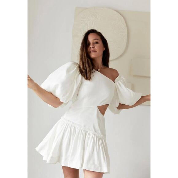 AJE Chateau Mini Dress Ivory - Picture 4 of 10